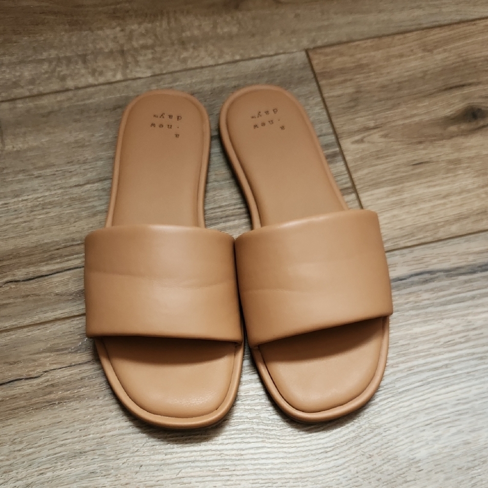 Tan Slide Sandals